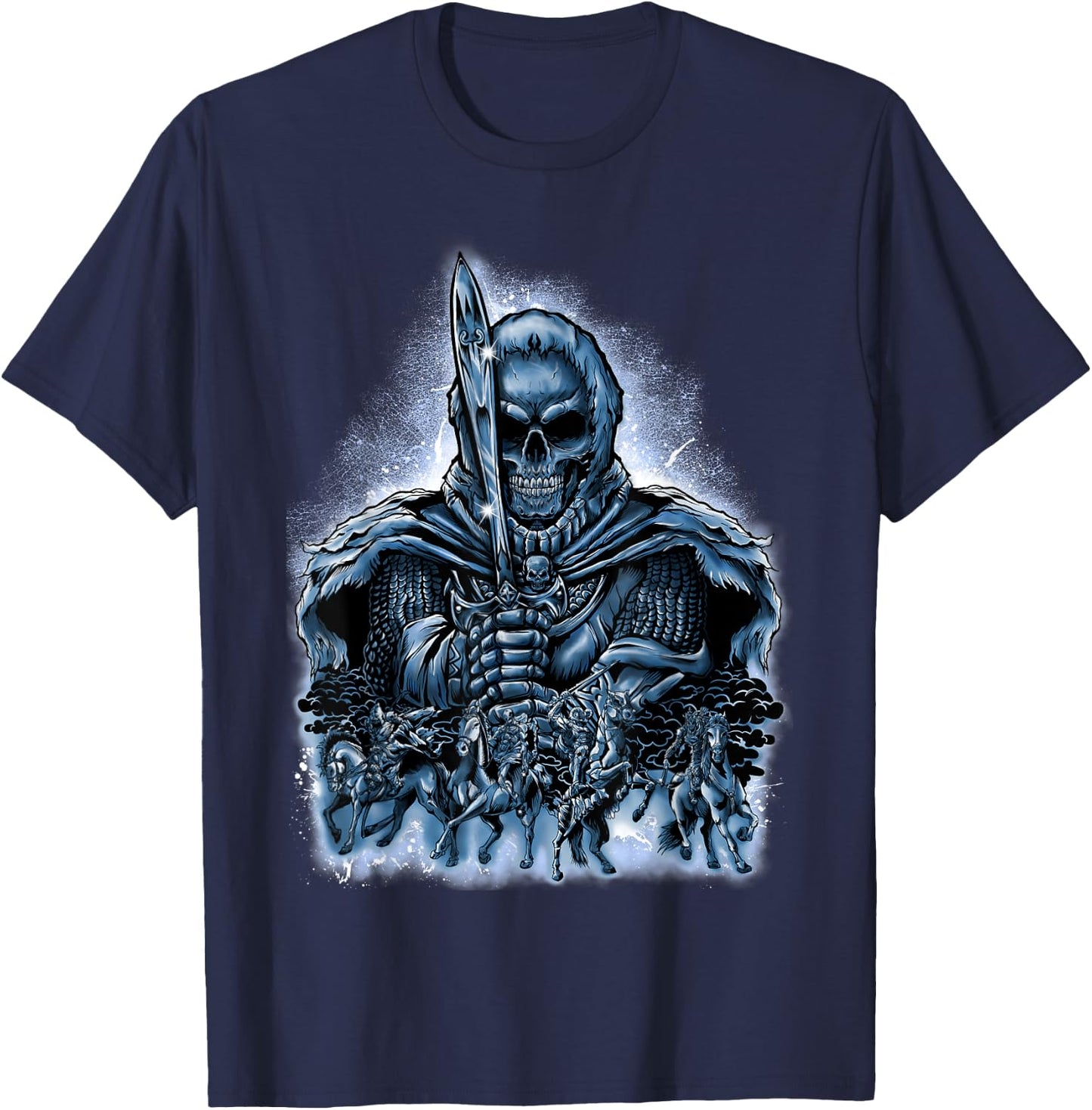 4 Horsemen Of The Apocalypse Revelation 6:1-8 Jesus Gift T-Shirt - T-Shirt | Navy
