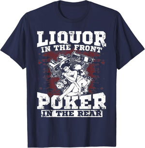 Liquor in the front poker in the rear Awesome Racing T-Shirt - T-Shirt | Navy