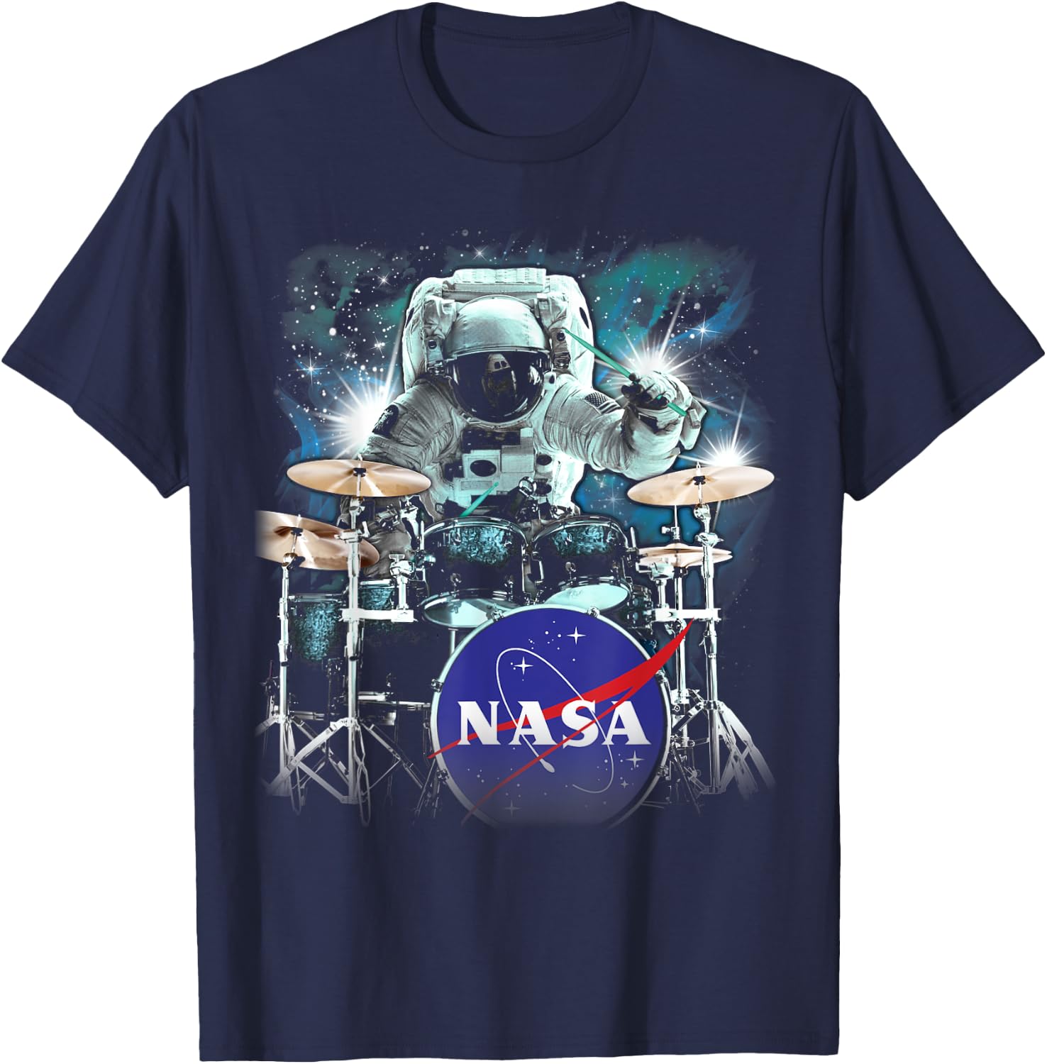 NASA Astronaut Drum Solo In Space T-Shirt - T-Shirt | Navy