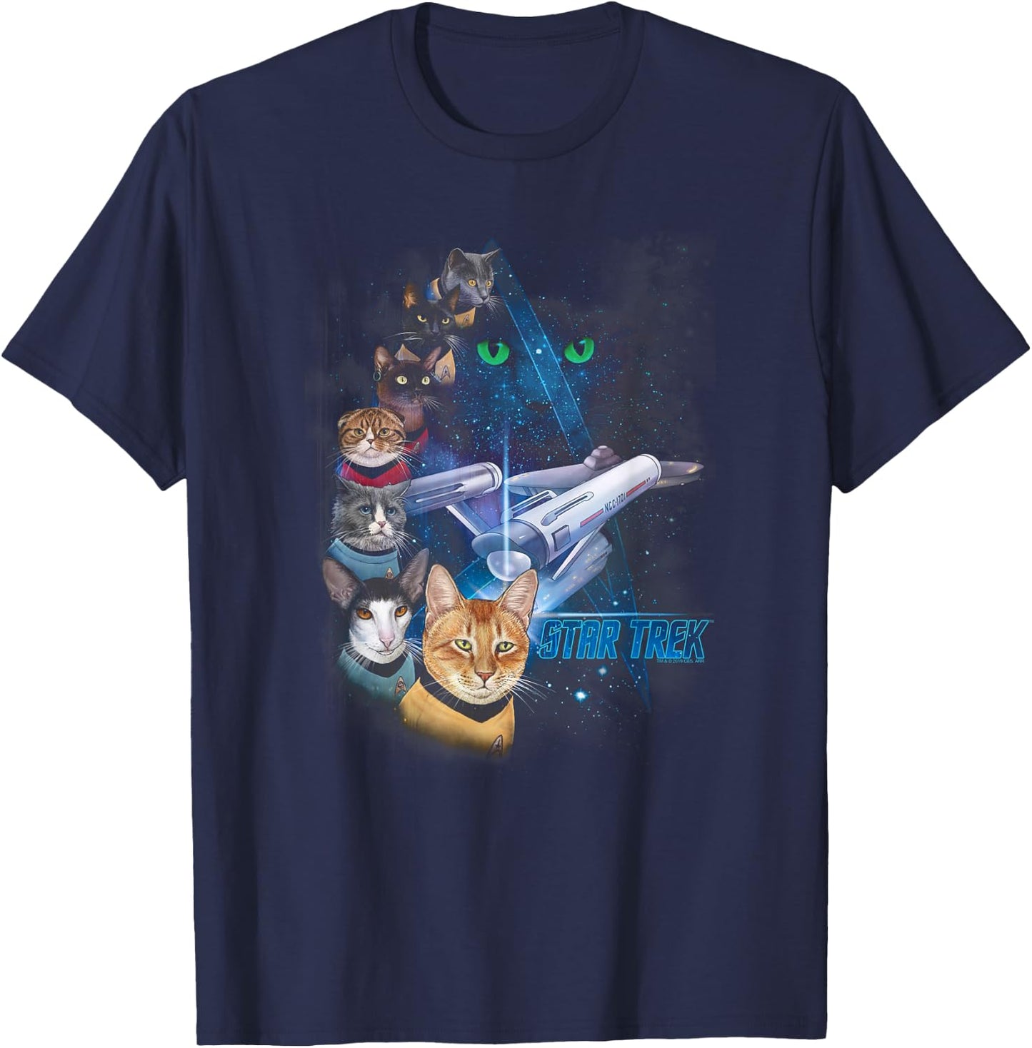 Star Trek Feline Galaxy T-Shirt - T-Shirt | Navy