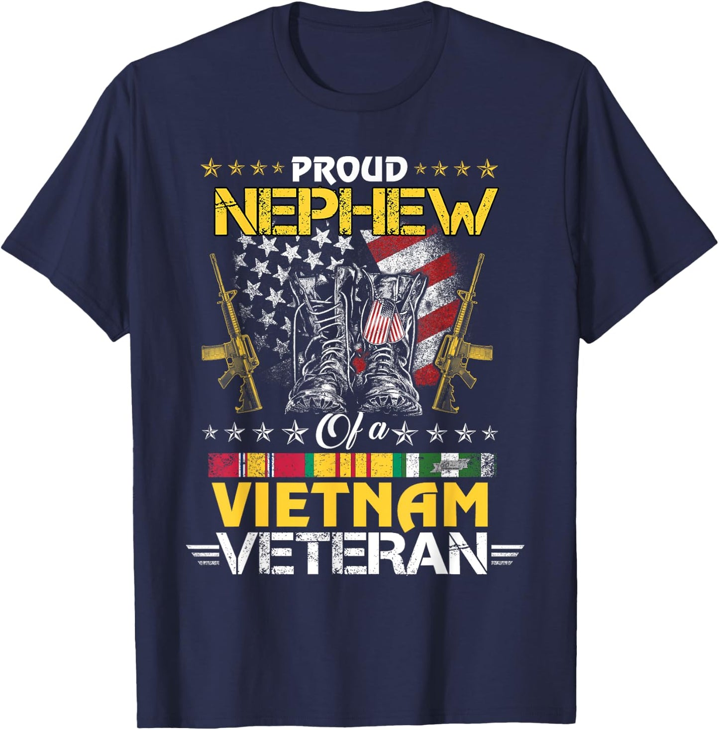 Proud Nephew of A Vietnam Veteran My Uncle Aunt is A Veteran T-Shirt - T-Shirt | Navy