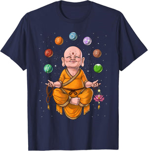Baby Buddha Meditation Zen Yoga Spiritual Buddhist Buddhism T-Shirt - T-Shirt | Navy