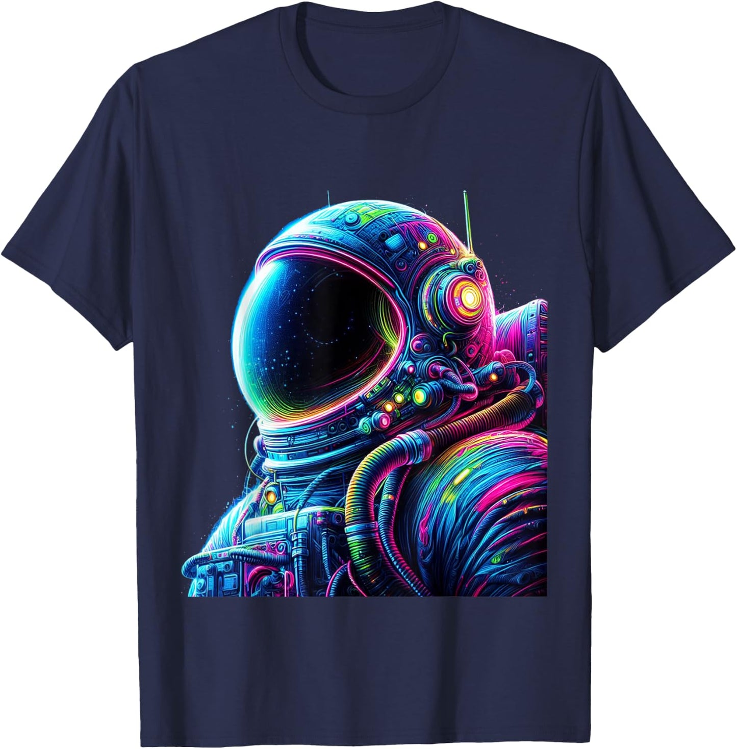 Astronaut Planets Space Colourful Astronaut Suit T-Shirt - T-Shirt | Navy