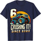 Birthday Monster Truck 6 Year Old Boys 6th Party Born 2020 T-Shirt - T-Shirt | Navy