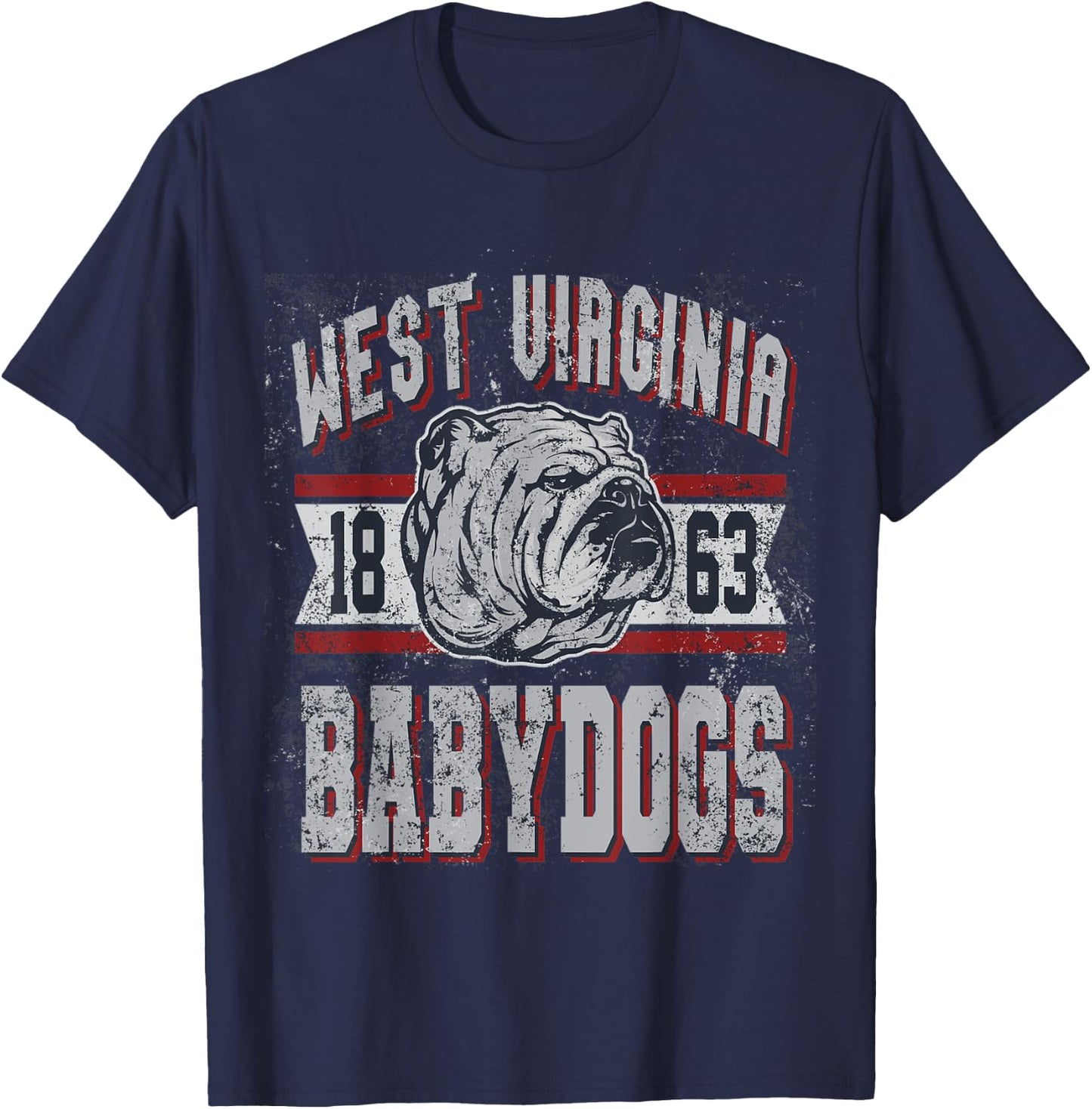 Funny WV Jim West Virginia Justice Baby Dogs bulldog Men Women T-Shirt - T-Shirt | Navy