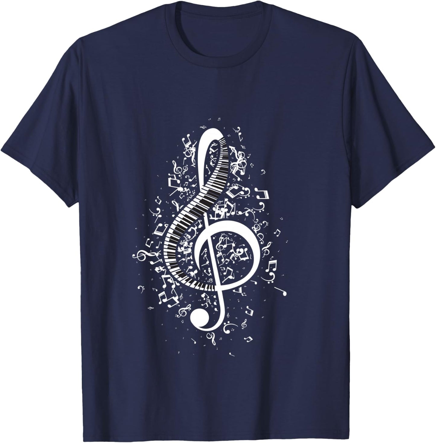 Treble Clef Keys - Piano Player Pianist Classical Music T-Shirt - T-Shirt | Navy