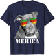 Pot Leaf Marijuana Weed Pitbull Funny Dog Smoking T-Shirt - T-Shirt | Navy