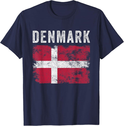 Denmark Flag Distressed - Men Women Kids - Danish Flag