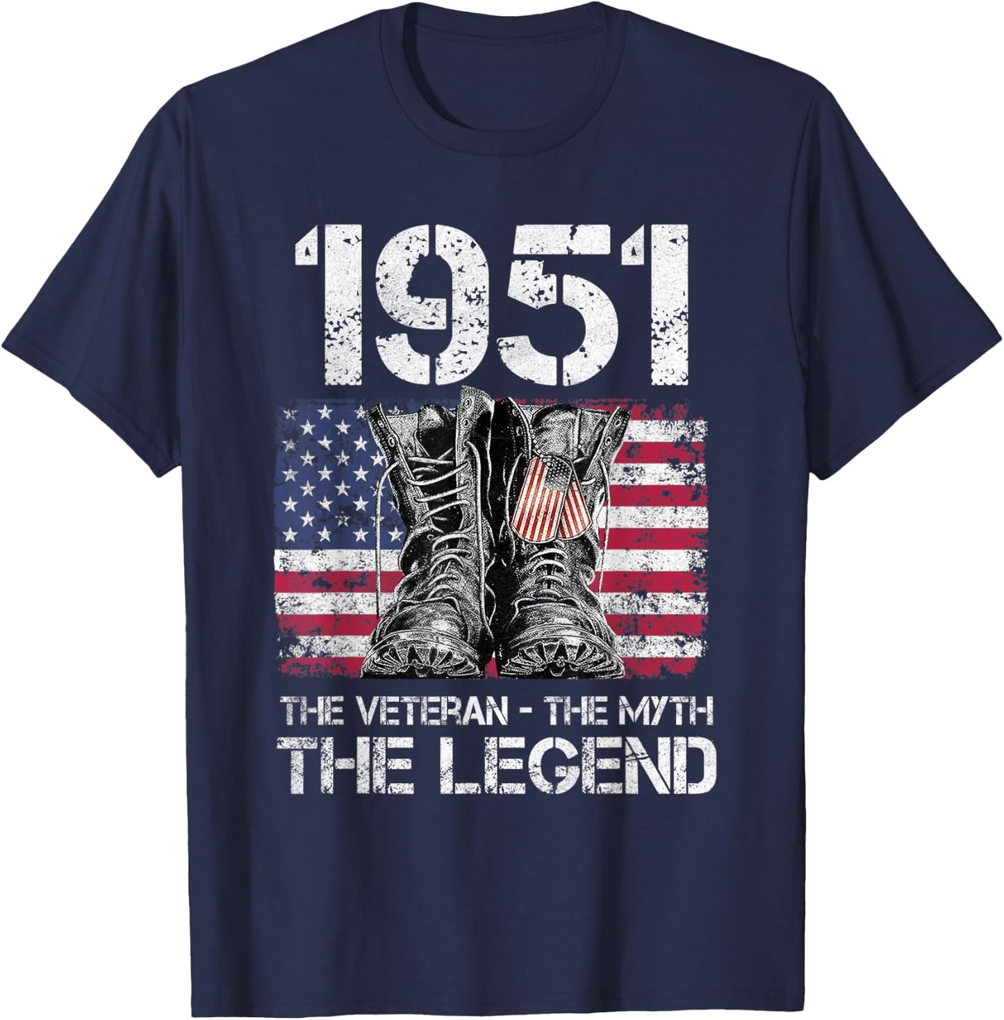 Vintage 1951 Man Myth Legend 71st Birthday Dad Grandpa T-Shirt - T-Shirt | Navy
