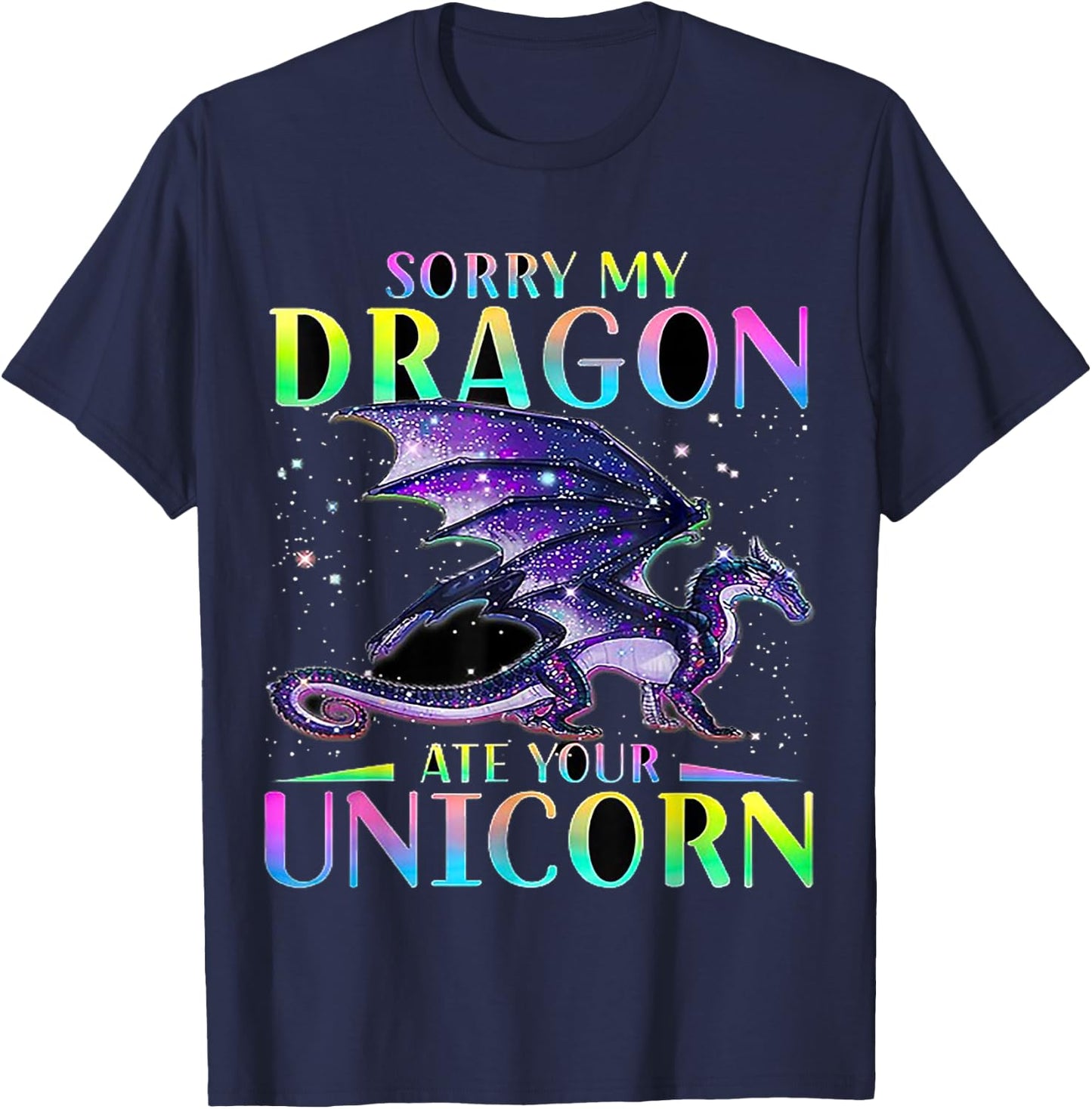 My Dragon Eat Your Unicorn T-Shirt - T-Shirt | Navy
