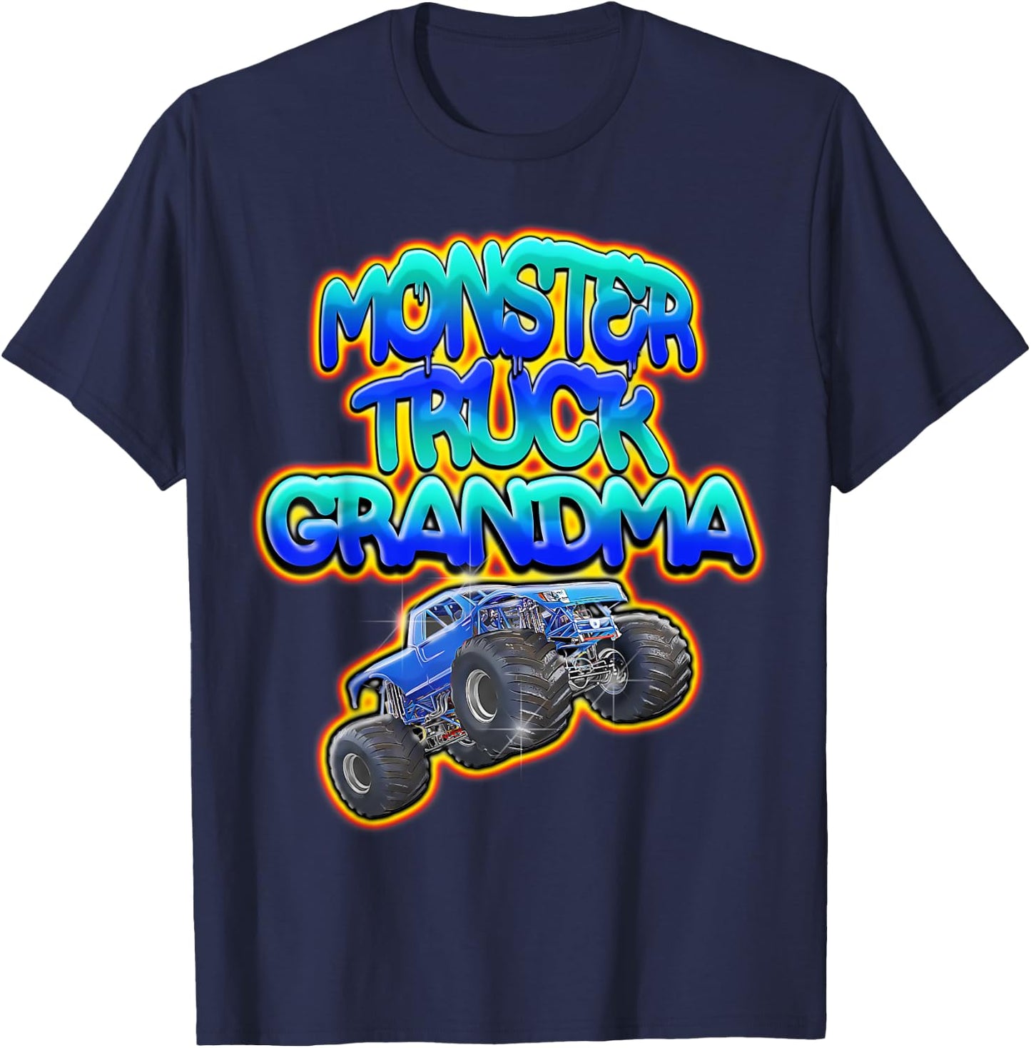 Monster Truck Grandma Graffiti Style T-Shirt - T-Shirt | Navy