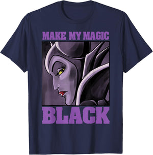 Disney Villains Maleficent Make My Magic Black Portrait T-Shirt - T-Shirt | Navy