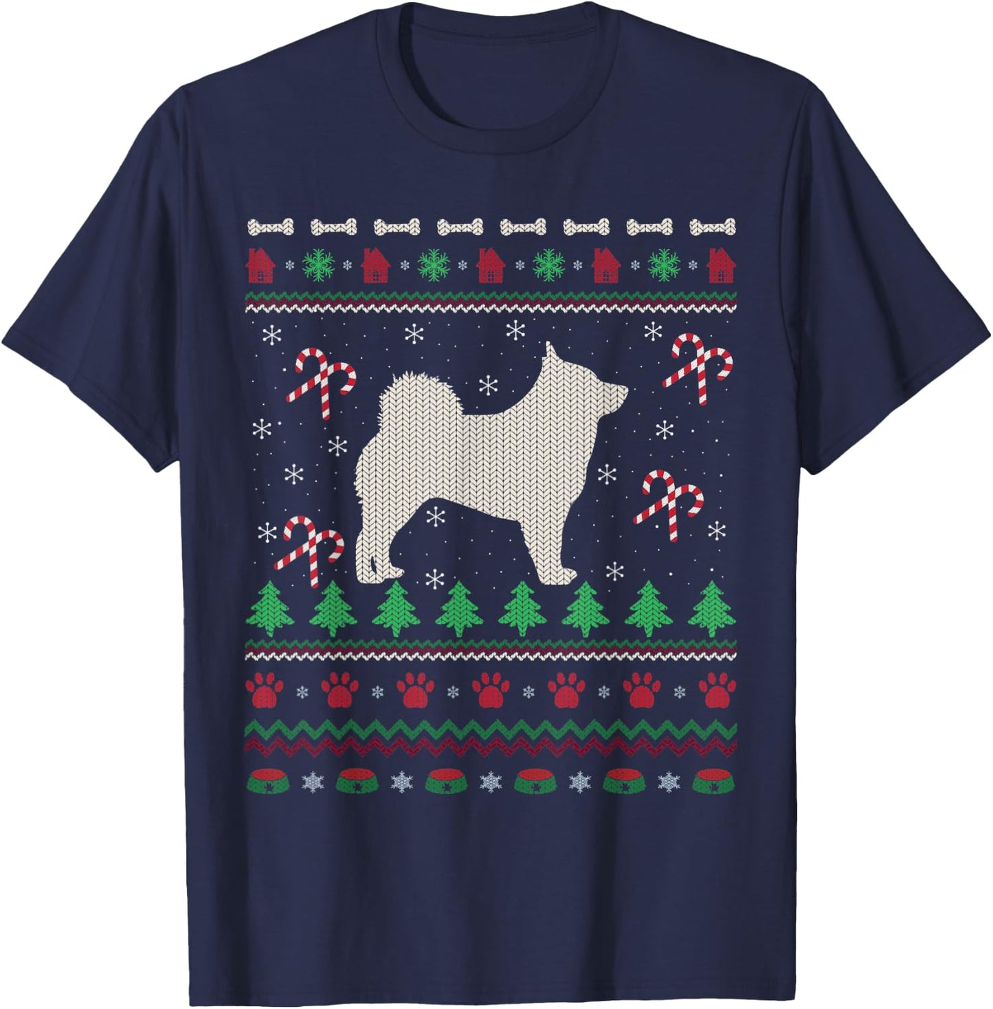 Schipperke Dog Lover Xmas Ugly Schipperke Christmas Men Women Kids T-Shirt - T-Shirt | Navy