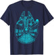 Star Wars Millennium Falcon Teal Details Graphic T-Shirt - T-Shirt | Navy