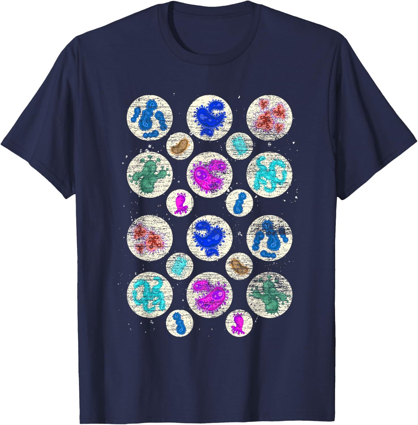 Bacteria Biology Laboratory Microbiologist Science Bacteria T-Shirt - T-Shirt | Navy
