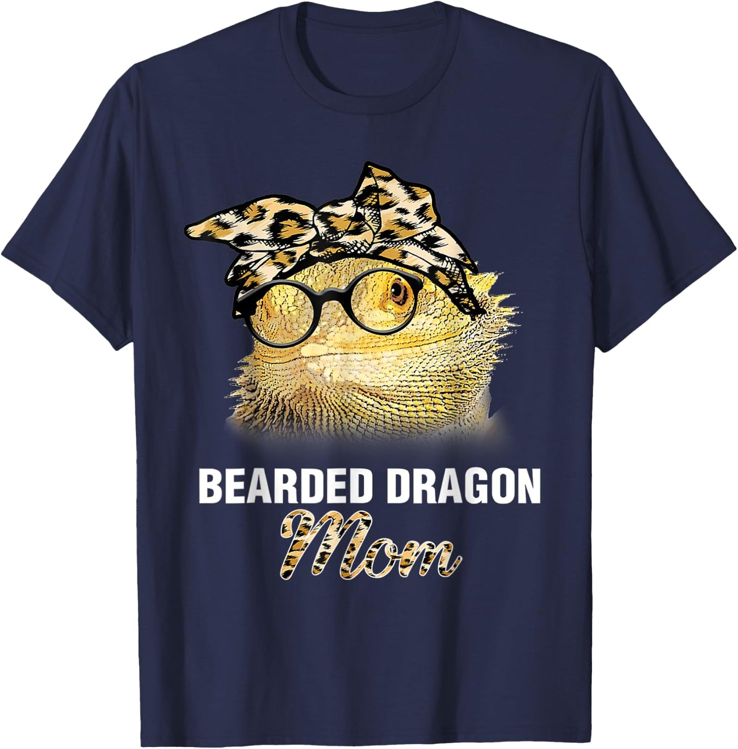 Mother's day Leopard Plaid Gift Bearded Dragon Mom T-Shirt - T-Shirt | Navy