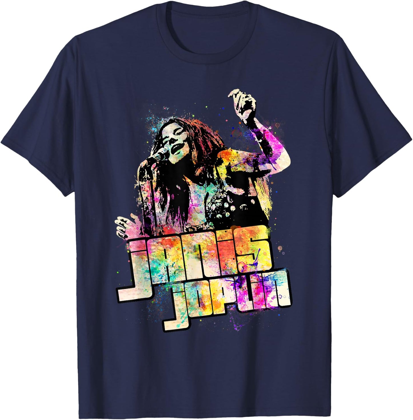 Janis Joplin Colors of Janis T-Shirt - T-Shirt | Navy