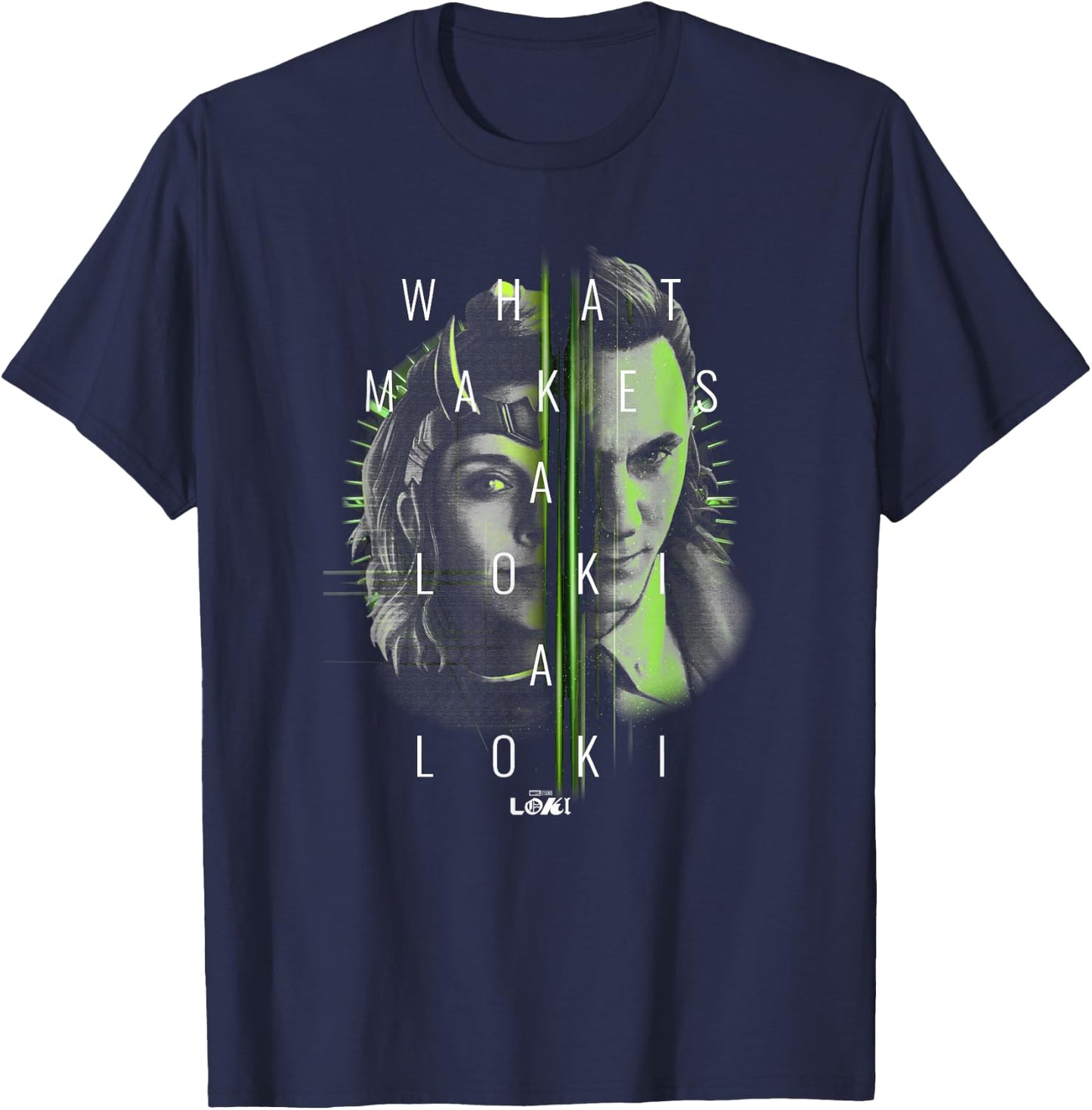Marvel Loki Sylvie What Makes A Loki Split Face T-Shirt - T-Shirt | Navy