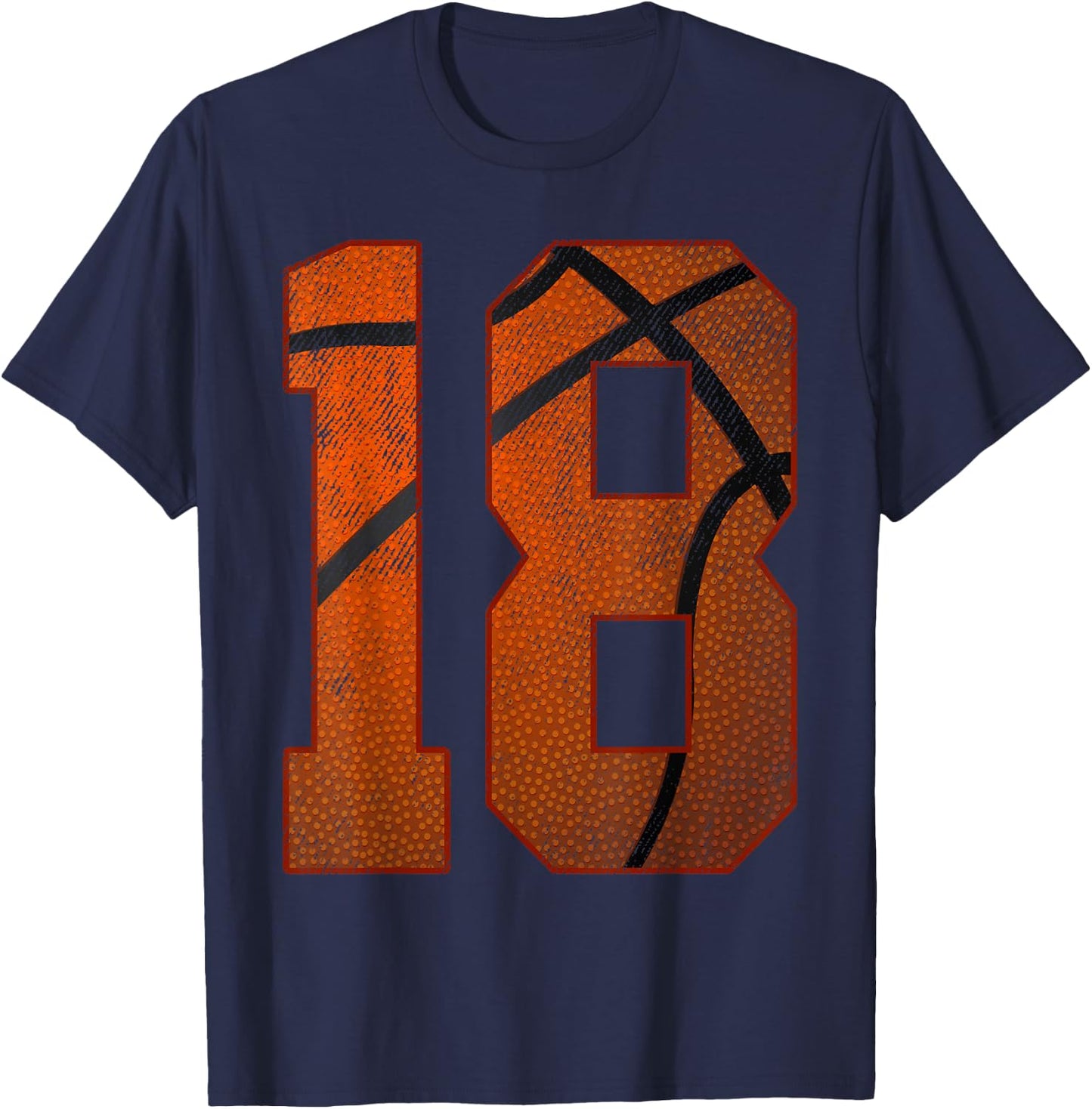 18th Birthday Party Eighteen 18 Year Old Basketball Bday Boy T-Shirt - T-Shirt | Navy