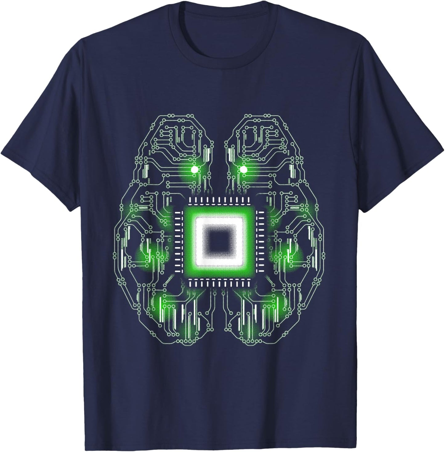 Computer Brain Circuit Board T-Shirt - T-Shirt | Navy