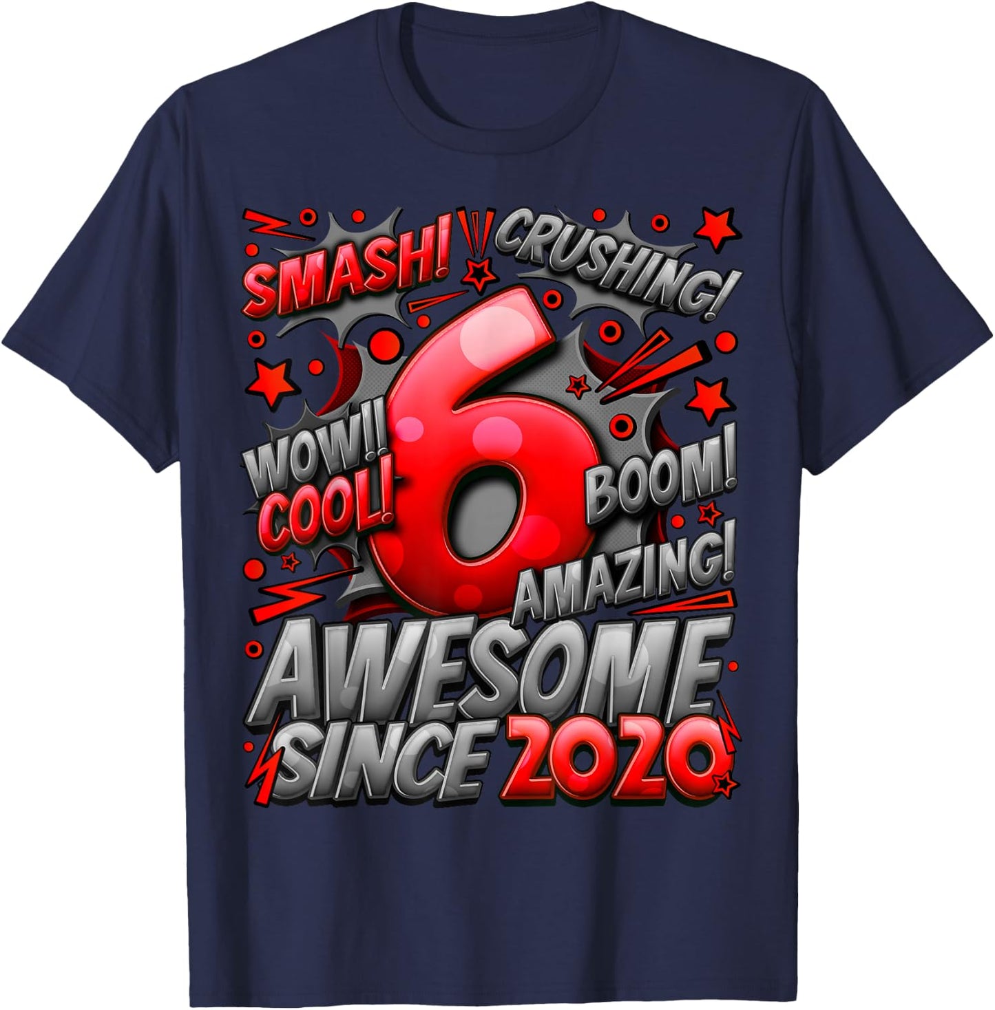 6 Year Old Gifts for Boys 6th Birthday Boy 6 Year Old Boy T-Shirt - T-Shirt | Navy