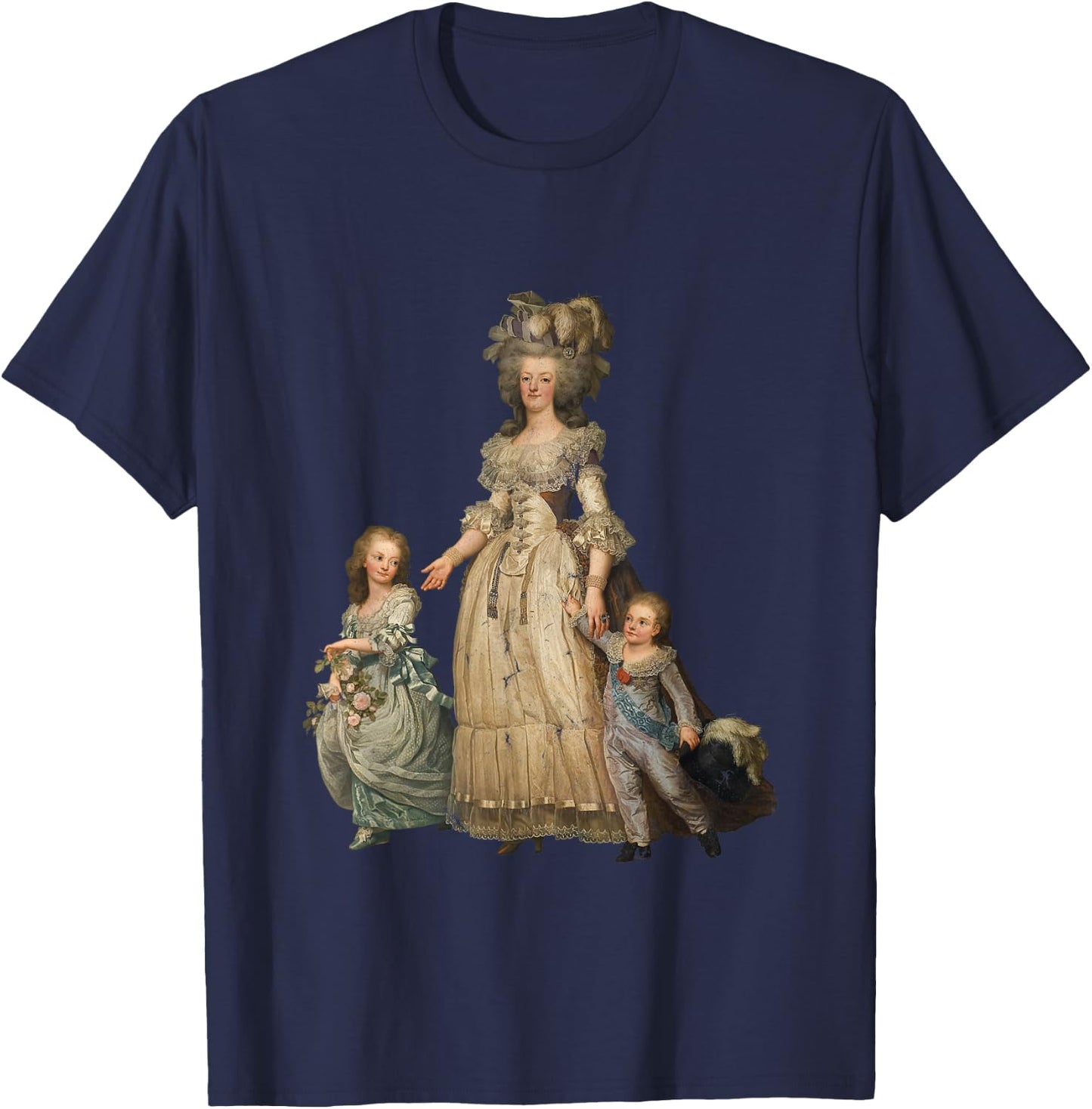 Marie Antoinette Art (Vintage Distressed Look) T-Shirt - T-Shirt | Navy