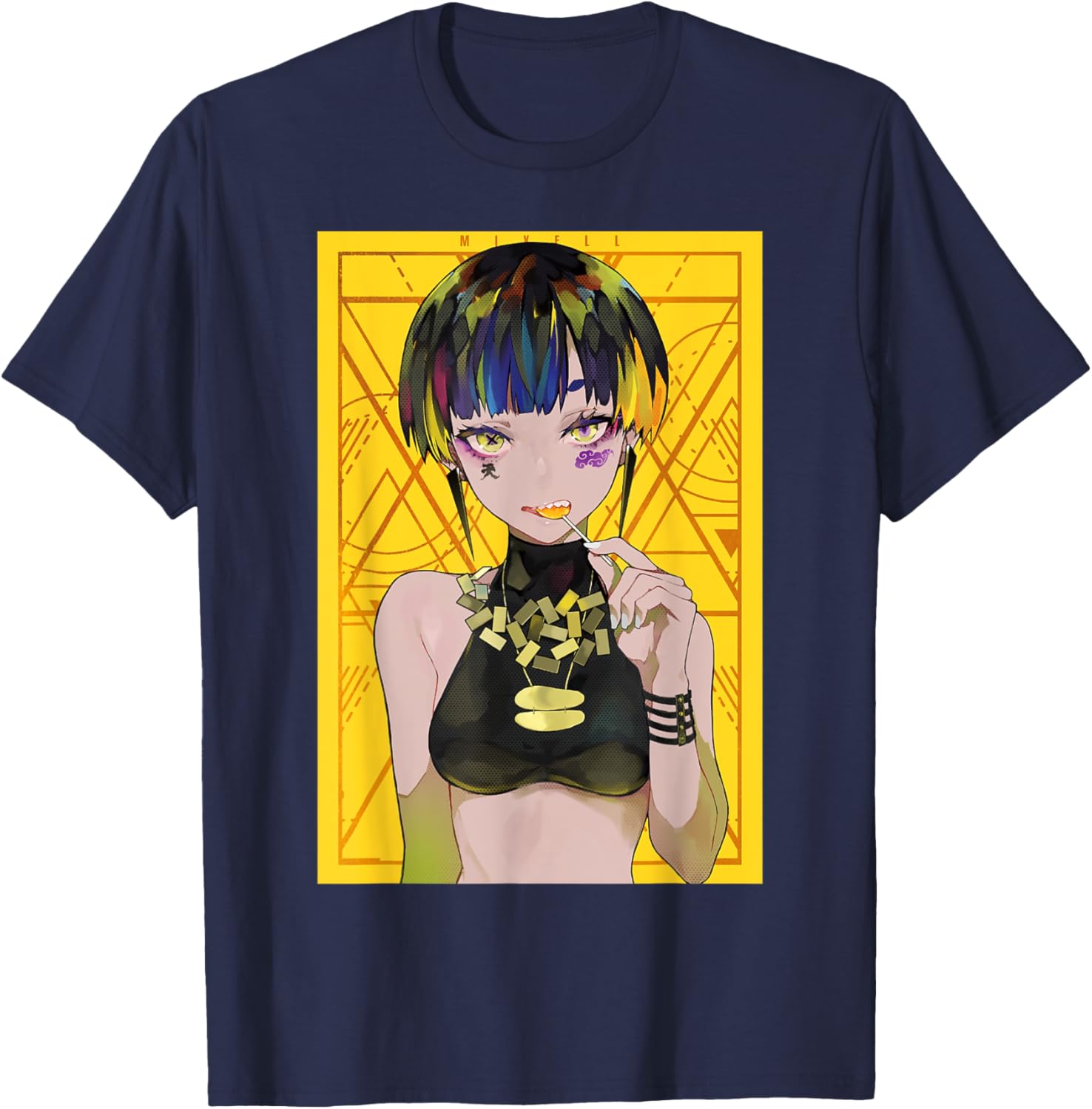 Anime Girl Japanese Aesthetic anime Otaku T-Shirt - T-Shirt | Navy