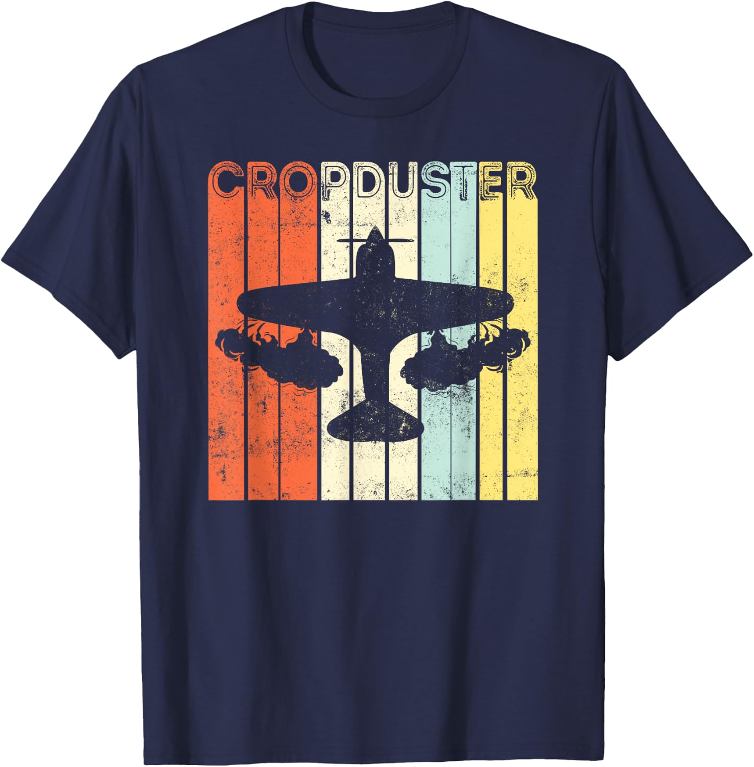 Crop Duster Retro Vintage Plane T-Shirt - T-Shirt | Navy