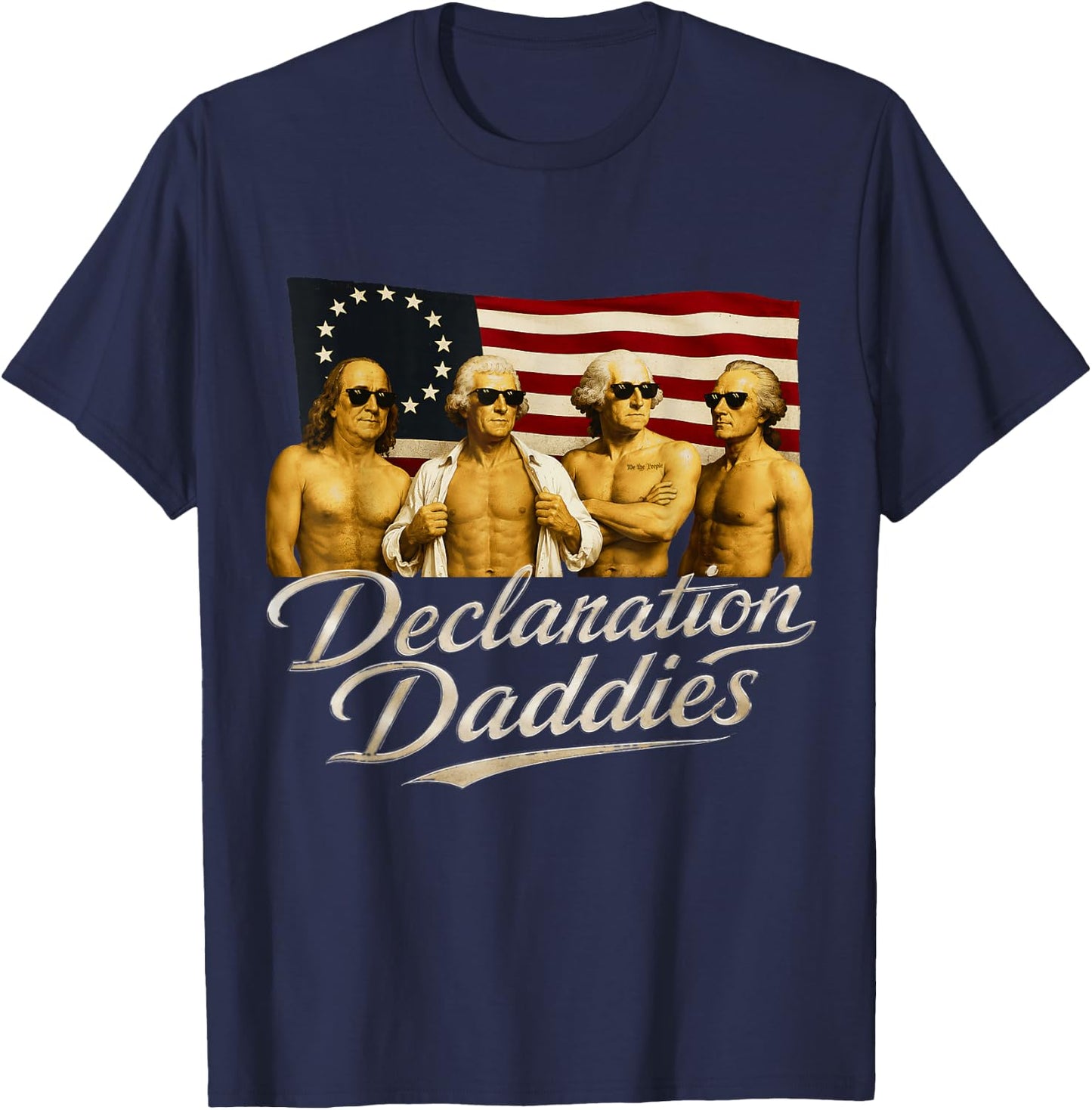 Declaration Daddies Funny 1776 America Patriotic July 4th T-Shirt - T-Shirt | Navy