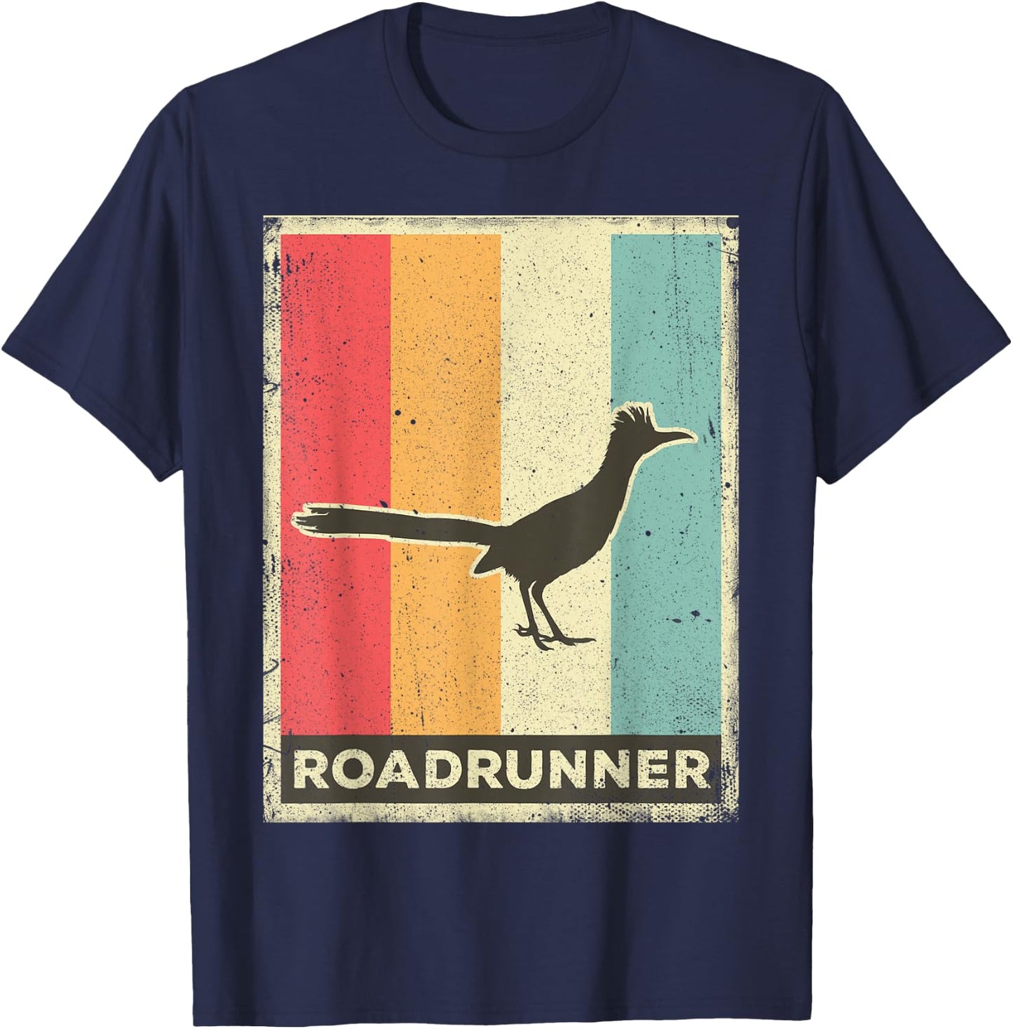 Roadrunner Lover Vintage Retro Poster Animal T-Shirt - T-Shirt | Navy