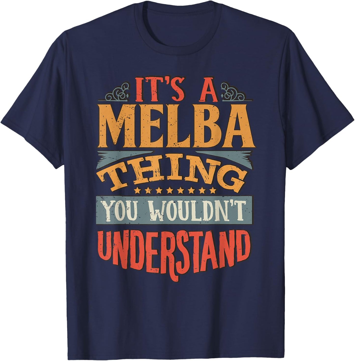 Melba Name T-Shirt - T-Shirt | Navy
