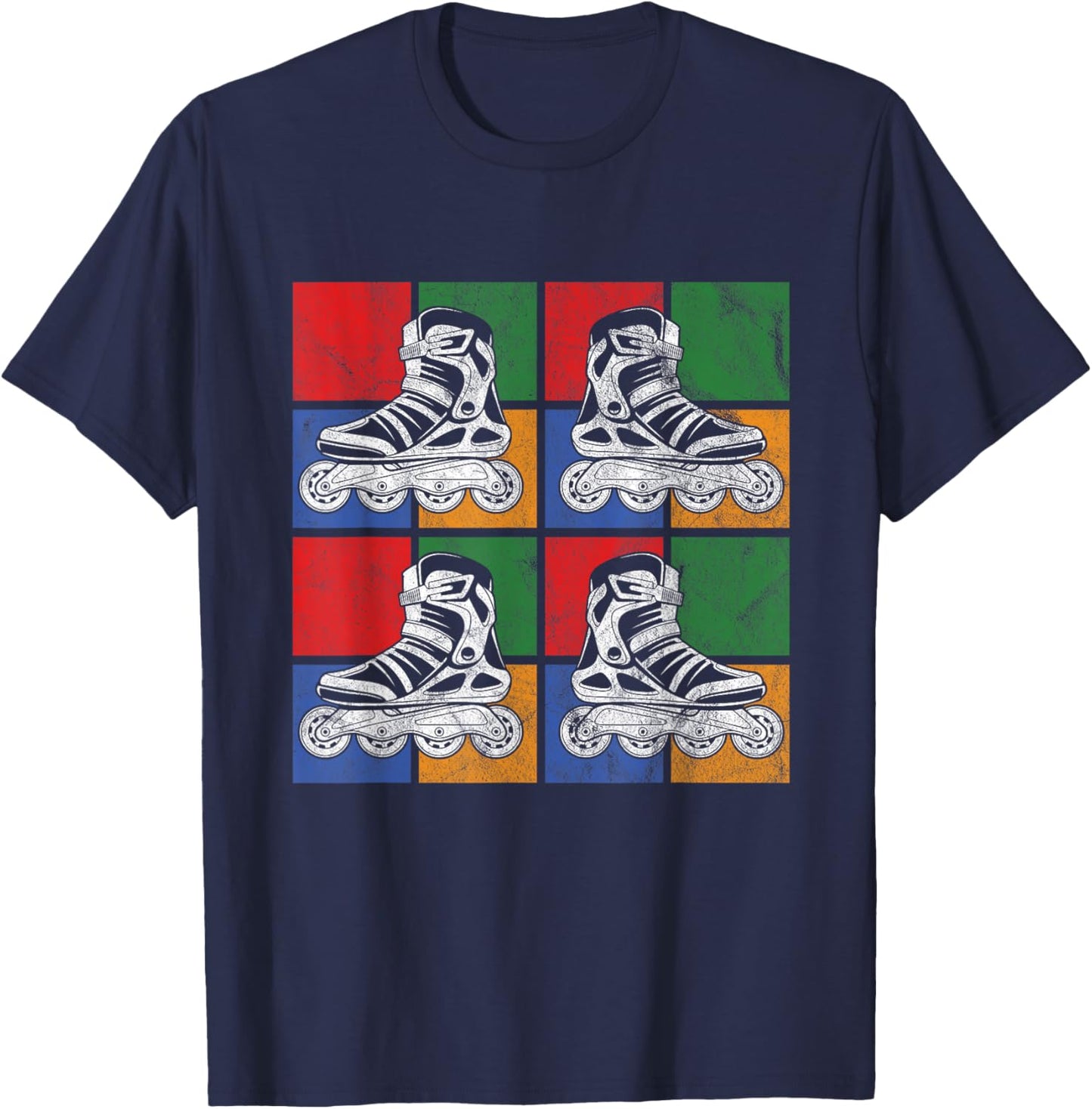 Inline Rollerblades Skater Skate Blades Roller Skating Gift T-Shirt - T-Shirt | Navy
