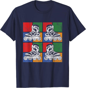 Inline Rollerblades Skater Skate Blades Roller Skating Gift T-Shirt - T-Shirt | Navy