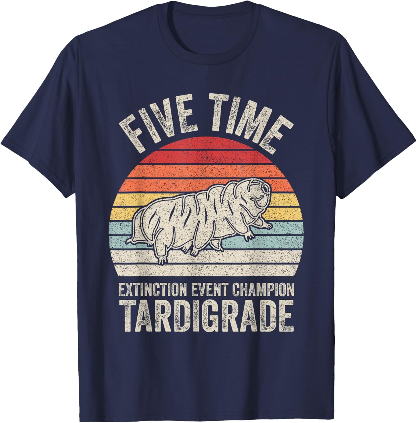 Vintage Retro Microbiology Biologist Gift Tardigrade Small T-Shirt - T-Shirt | Navy