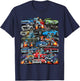 Car Madness! Muscle Cars Classic Cars and Hotrods Cartoon T-Shirt - T-Shirt | Navy
