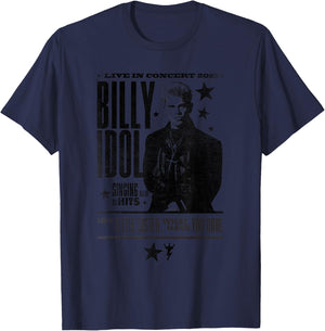 Billy Idol - Live in Concert Small T-Shirt - T-Shirt | Navy