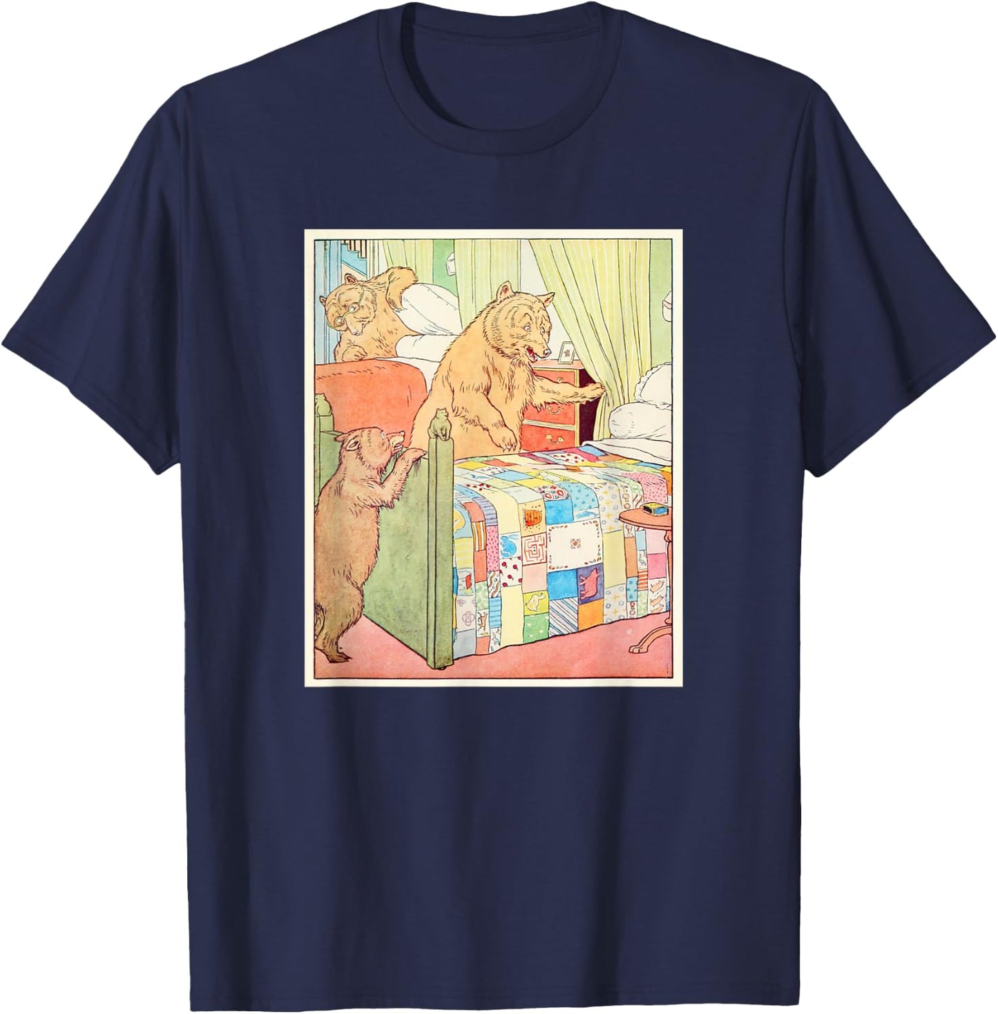 Goldilocks and The Three Bears - Someone Sleeping in Our Bed T-Shirt - T-Shirt | Navy