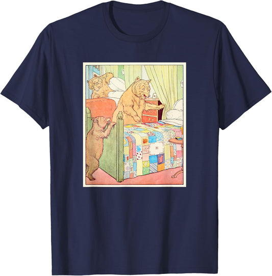 Goldilocks and The Three Bears - Someone Sleeping in Our Bed T-Shirt - T-Shirt | Navy