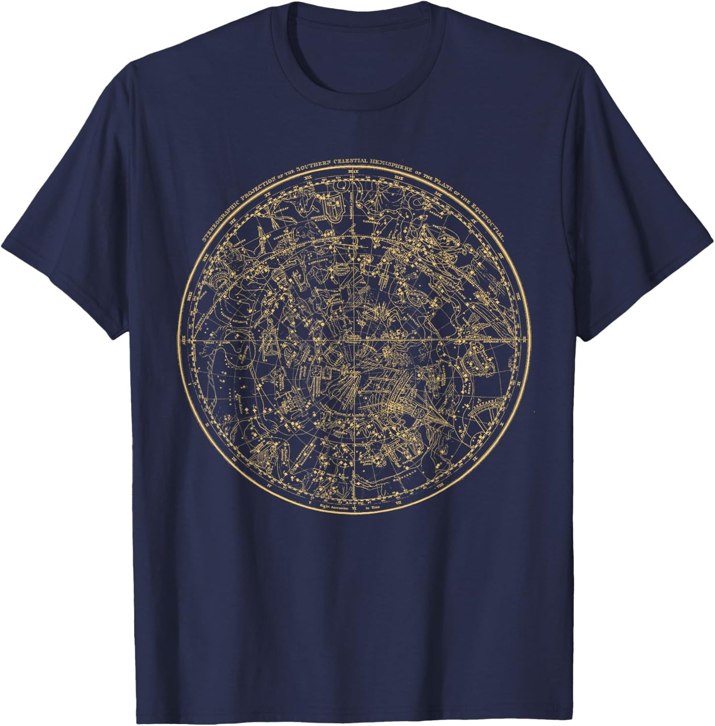 Constellations Map, Astronomy Astrology Mythology T-Shirt - T-Shirt | Navy