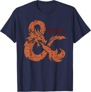 Dungeons & Dragons Ampersand Logo of Dice T-Shirt - T-Shirt | Navy