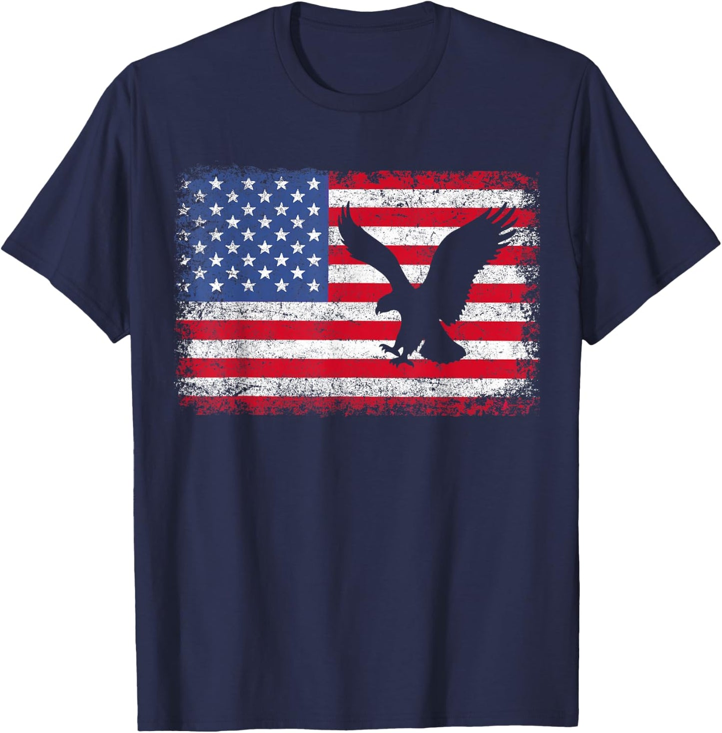 American Flag Eagle USA T Shirt T-Shirt - T-Shirt | Navy