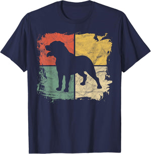 Square Retro Rottweiler Owner Gift Dog Rottie Dad Rott Mom Men Women Girls Kids T-Shirt - T-Shirt | Navy