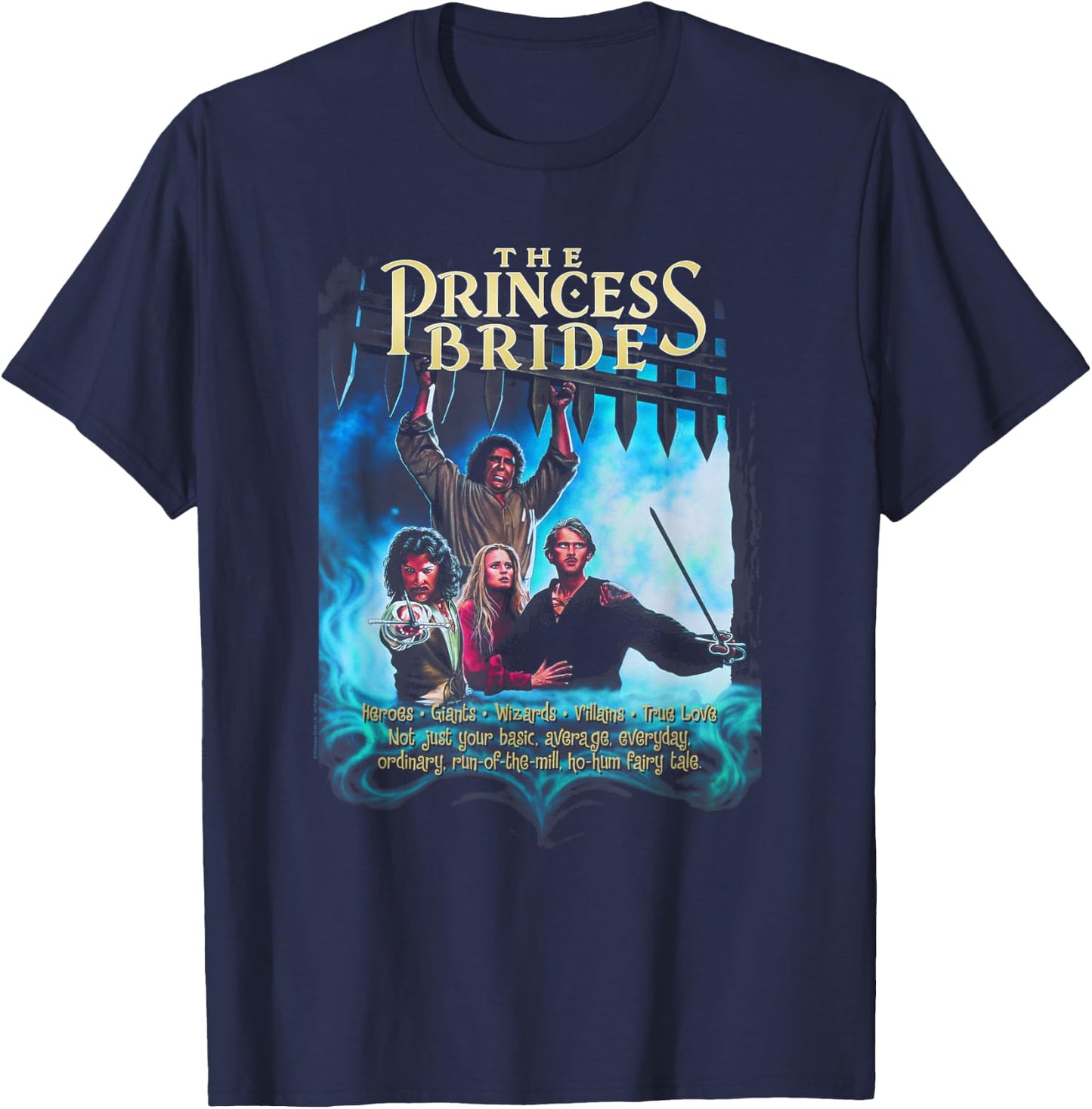 The Princess Bride Vintage Movie Poster with Cast Fantasy T-Shirt - T-Shirt | Navy