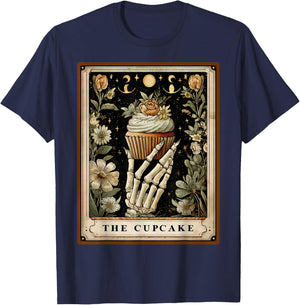 The Cupcake Baker Baking Tarot Card Skeleton Witchy T-Shirt - T-Shirt | Navy