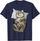 Cat Sleeping On Pillow Cute Cat Sleeping Angel Women T-Shirt - T-Shirt | Navy