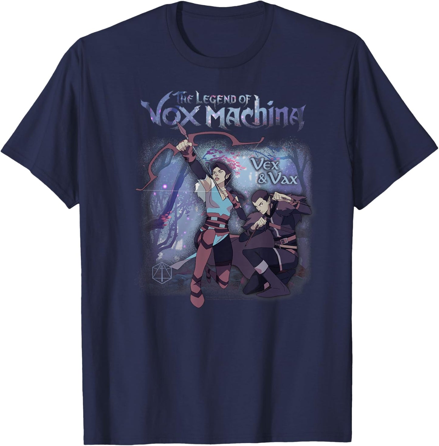 The Legend of Vox Machina Vex and Vax Forest Scene T-Shirt - T-Shirt | Navy