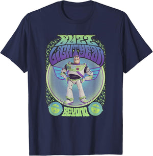 Disney Pixar Toy Story Buzz Lightyear Seventies Poster T-Shirt - T-Shirt | Navy