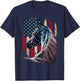 Patriotic Horse American Flag - Horse Vintage Small T-Shirt - T-Shirt | Navy