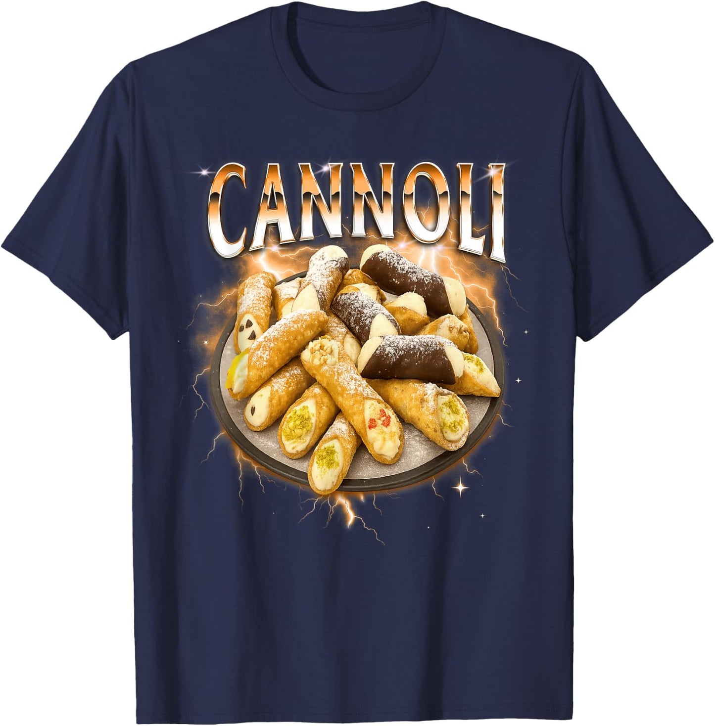 Cannoli Lover Italian Cuisine Pastry Chef Cannoli Foodie T-Shirt - T-Shirt | Navy