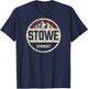 Vintage Retro Stowe Vermont Mountain Circle Ski T-Shirt - T-Shirt | Navy
